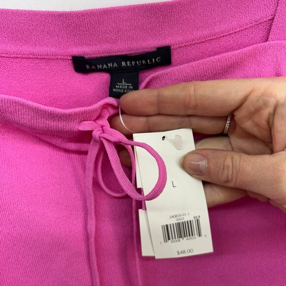 NWT Vintage Y2K 2000s Banana Republic Pink Tie Chest Knit Tank Top Large - Picture 5 of 7